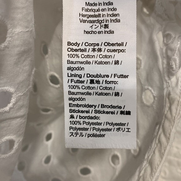 J CREW WOMENS WHITE EYELET BUTTON UP SHIRT BLOUSE 6 LONG SLEEVE - Picture 5 of 7